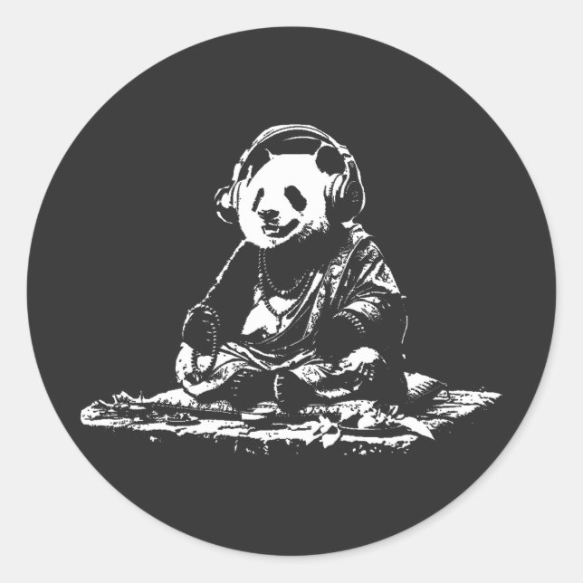 Buda Panda Runder Aufkleber (Vorderseite)