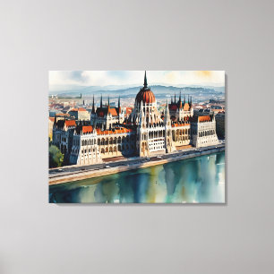 Budapest Aquarellkunst Leinwanddruck