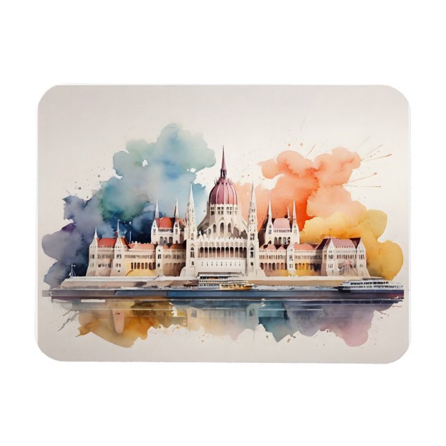 Budapest Aquarellkunst Magnet (Horizontal)