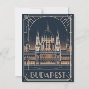 Budapest Art Deco Vintage Postkarte