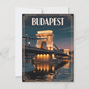 Budapest Art Deco Vintage Postkarte