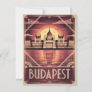 Budapest art Deko Vintag Postkarte