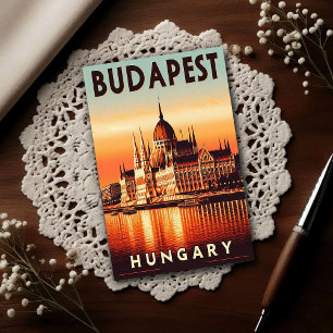 Budapest bei Nacht – Eine Vintage-Reise Postkarte