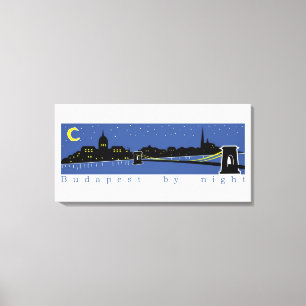 Budapest bei Nacht, Ungarn, magyar Leinwanddruck