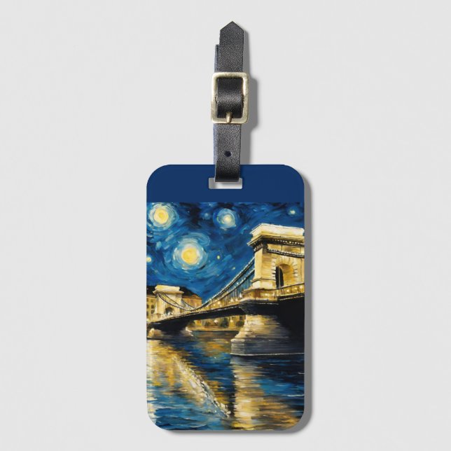 Budapest  by a  starry  night  gepäckanhänger (Vorderseite Vertikal)