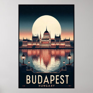 Budapest by Night - Une affiche Vintage voyage