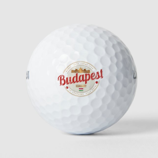 Budapest Design Ungarn Vintages Parlament Golfball (Vorderseite)