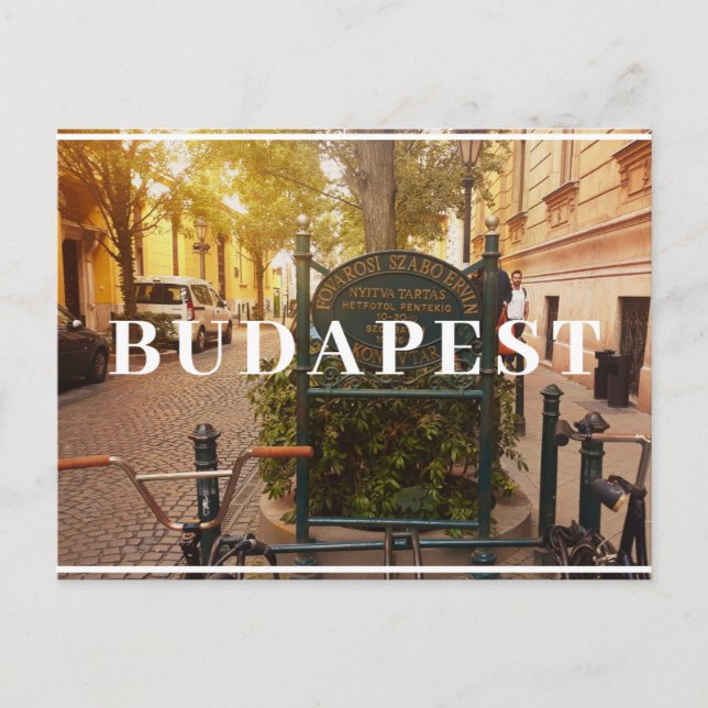 Budapest Fahrrad Postkarte (Vorderseite)
