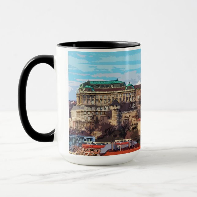 Budapest Historische Burg Architektur Ungarn Tasse (Links)