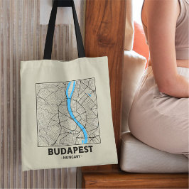 Budapest, Hungary City Map Tote Bag Tragetasche