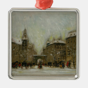 Budapest im Schnee Silbernes Ornament