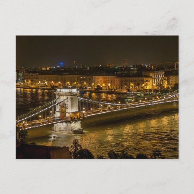 Budapest Kettenbrücke Postkarte (Vorderseite)