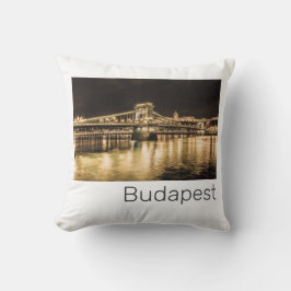 Budapest Kettenbrücke Ungarn Retro Night Vintag Kissen