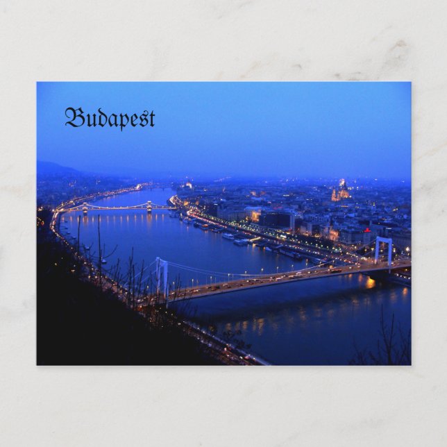 Budapest Kilato, Budapest Postkarte Donau (Vorderseite)