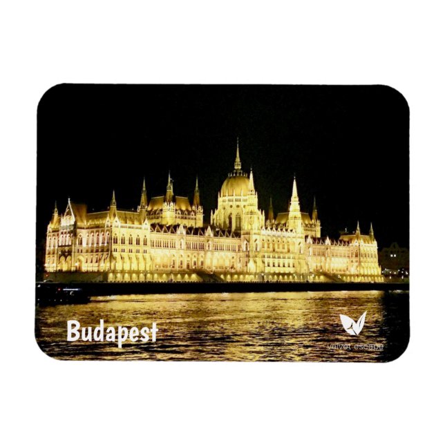 Budapest nach Nacht - Magnet von Velvet Escape (Horizontal)