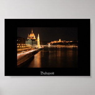 Budapest-Nacht von Margit-Brücke, Parlament, Poster