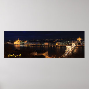 Budapest, Nachtbänke des Donau Poster