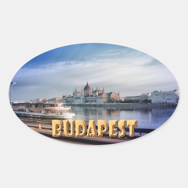 Budapest Ovaler Aufkleber (Vorderseite)
