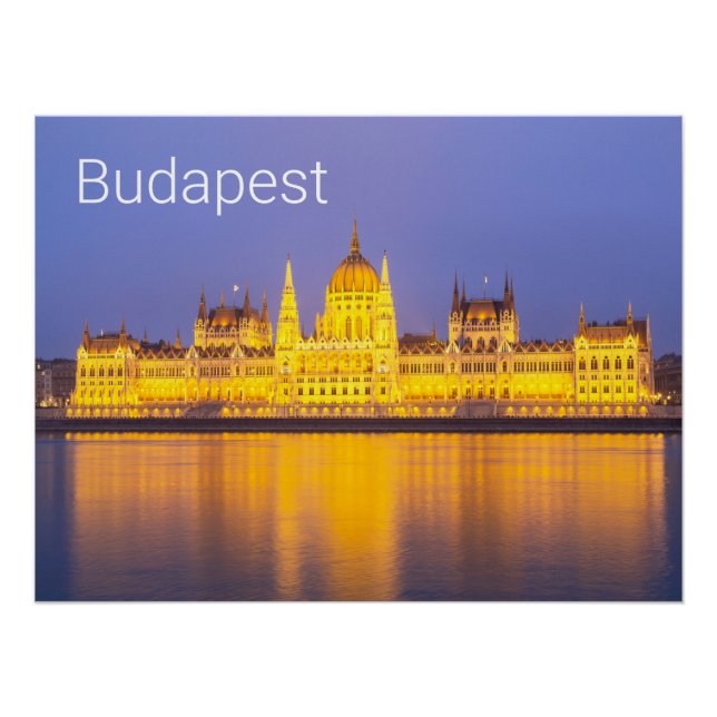 Budapest Parlament Panorama Ungarn Urlaub Poster (Vorderseite)