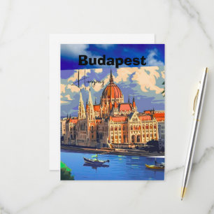 Budapest Reise-Postkartengestaltung, Ungarn Reise- RSVP Karte