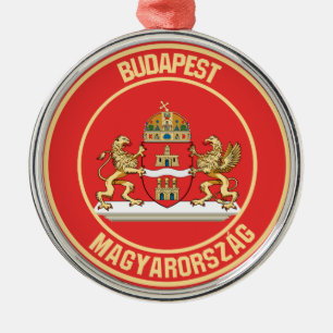 Budapest Round Emblem Ornament Aus Metall