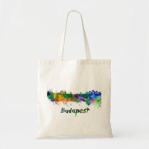 Budapest skyline im Watercolor Tragetasche