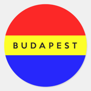 Budapest Stadt Flagge hungriger Symbol-Text Runder Aufkleber