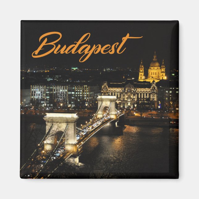 Budapest, The Chain Bridge from The Buda Castle Magnet (Vorne)