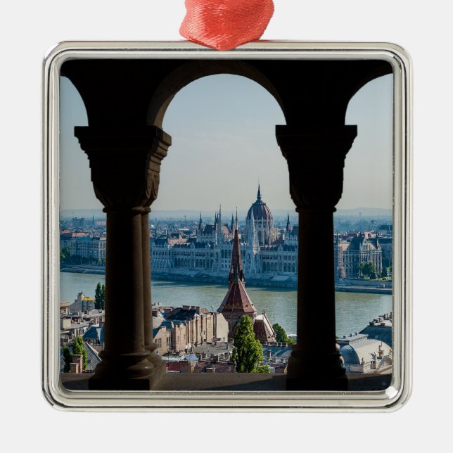 Budapest und das ungarische Parlament Ornament Aus Metall (Vorne)