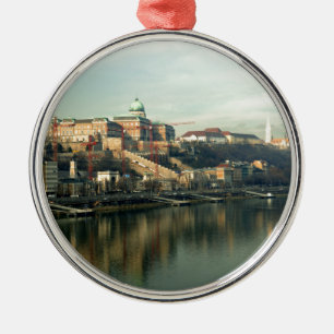 Budapest Ungarischer Burg über der Donau Silbernes Ornament