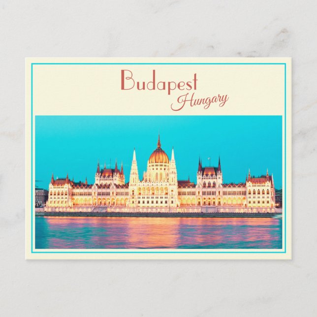 Budapest, Ungarisches Parlament Vintag Postkarte (Vorderseite)