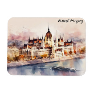 Budapest Ungarn Aquarellmalerei Panoramablick Magnet