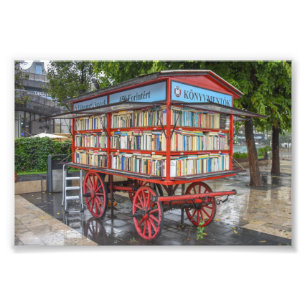 Budapest, Ungarn, Bücherwagen Fotodruck