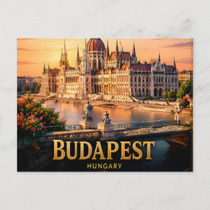 Budapest Ungarn Donau Europäischer Stadtaufenthalt Postkarte
