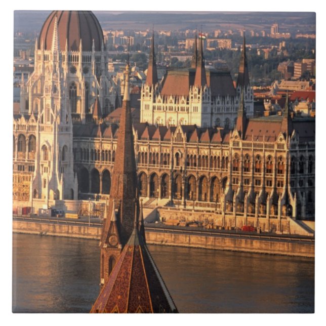 Budapest, Ungarn, Donau-Fluss, Parlament Fliese (Vorderseite)