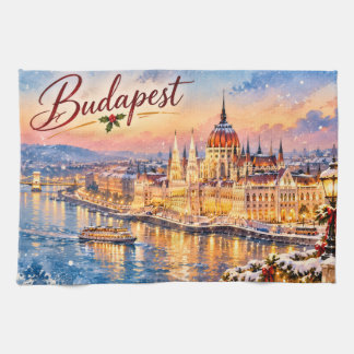 Budapest Ungarn Donau Parlament Weihnachten Geschirrtuch