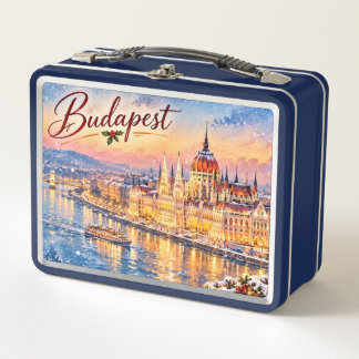 Budapest Ungarn Donau Parlament Weihnachten Metall Brotdose