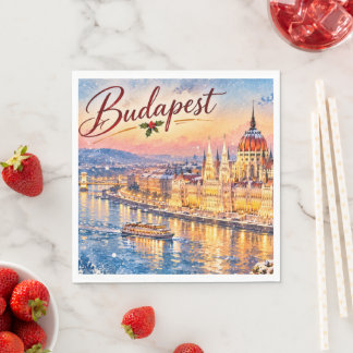 Budapest Ungarn Donau Parlament Weihnachten Serviette