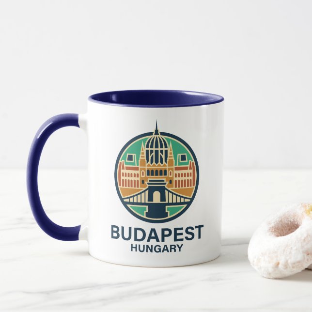 Budapest Ungarn Europa Tasse (Mit Donut)