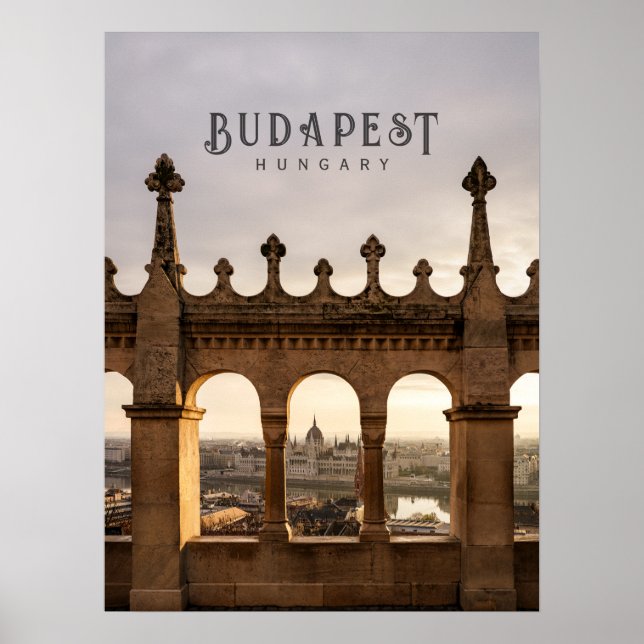 Budapest Ungarn Fischbastion Reise Poster (Vorne)