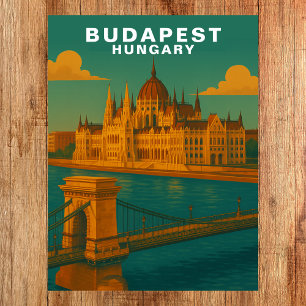 Budapest, Ungarn Flussufer-Architektur Reise Postkarte