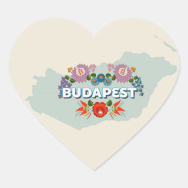 Budapest, Ungarn Herzsticker Herz-Aufkleber