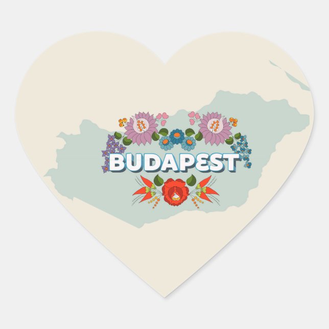 Budapest, Ungarn Herzsticker Herz-Aufkleber (Vorderseite)