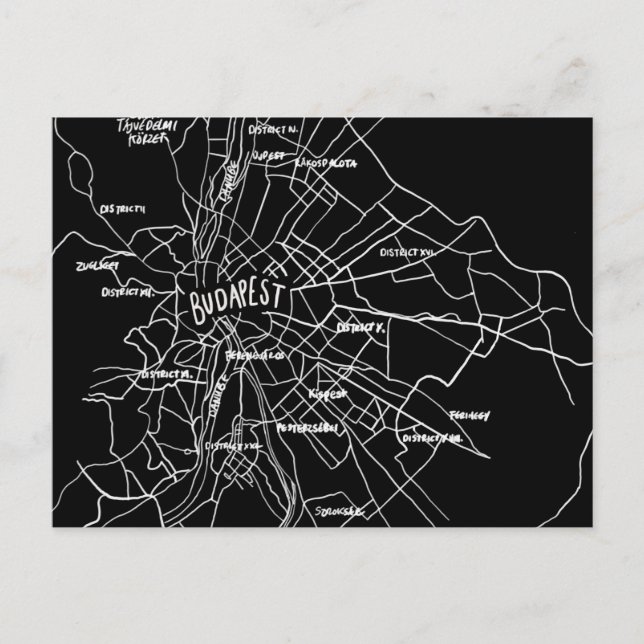 Budapest Ungarn Karte (Vorderseite)