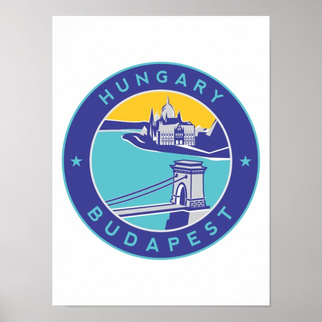 Budapest, Ungarn, Magyar, Donau Poster (Vorne)