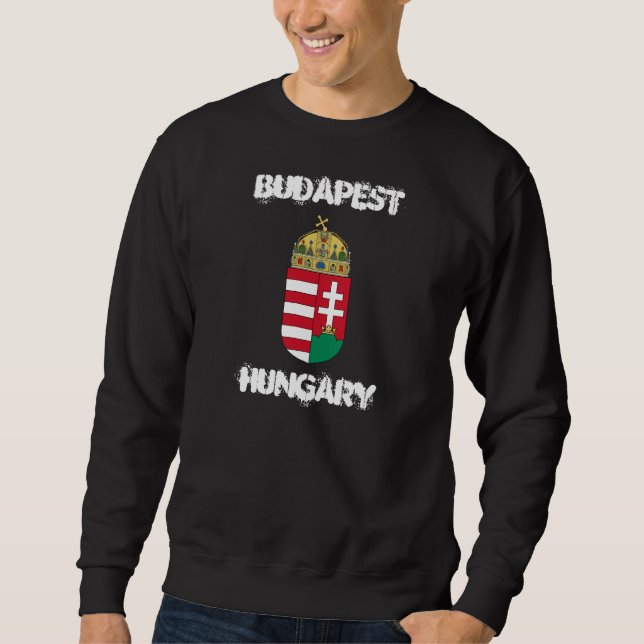 Budapest, Ungarn mit Wappen Sweatshirt (Vorderseite)