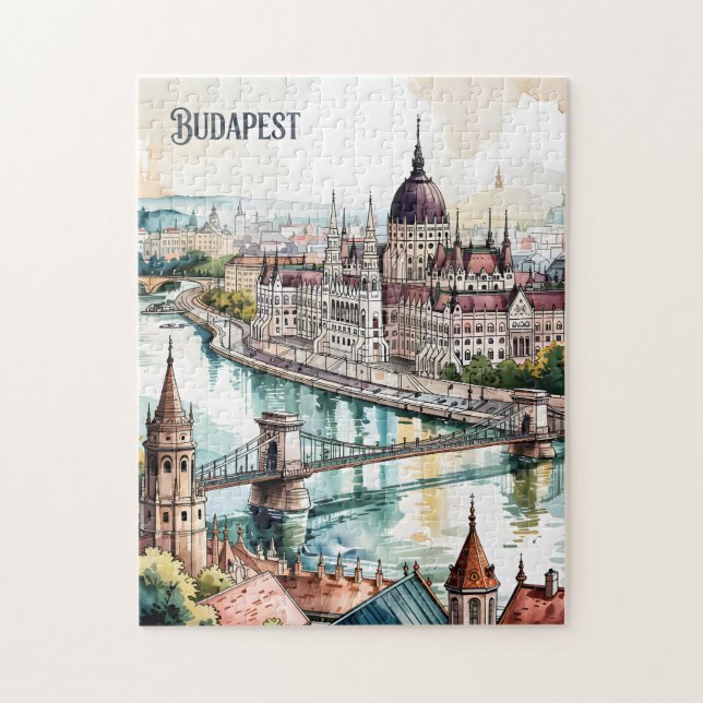 Budapest Ungarn Parlament Donau Skyline (Vertikal)