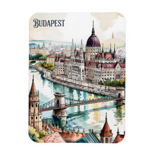 Budapest Ungarn Parlament Donau Skyline Magnet