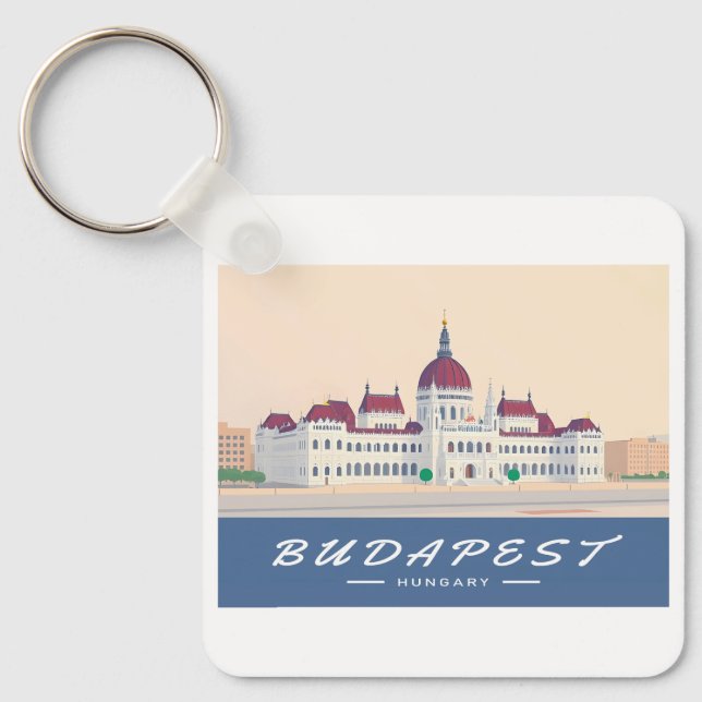 Budapest Ungarn Parlament Gebäude Reisen Schlüsselanhänger (Vorderseite)
