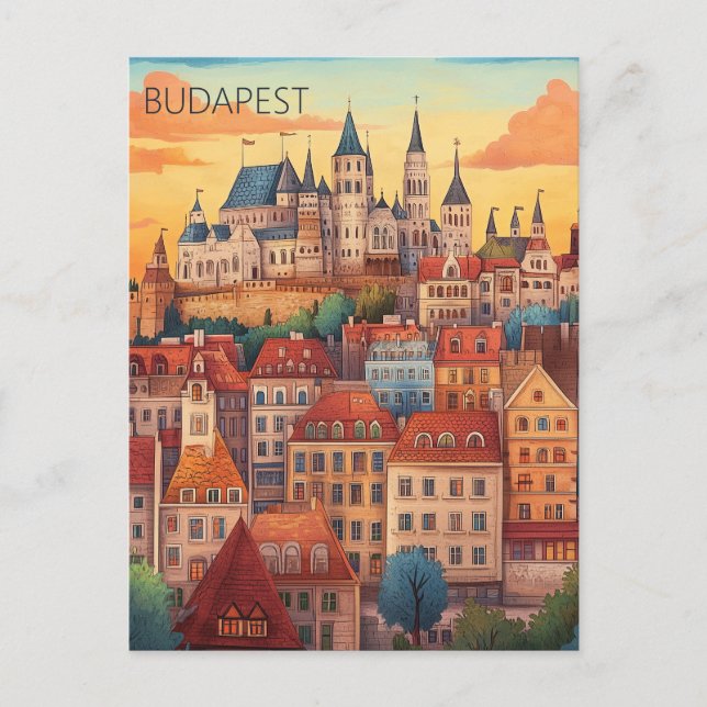 Budapest Ungarn Postkarte (Vorderseite)